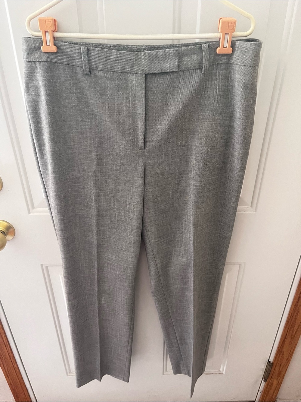 Talbots High Waist Straight Leg Pants Gray Size 14 Career Work Trousers